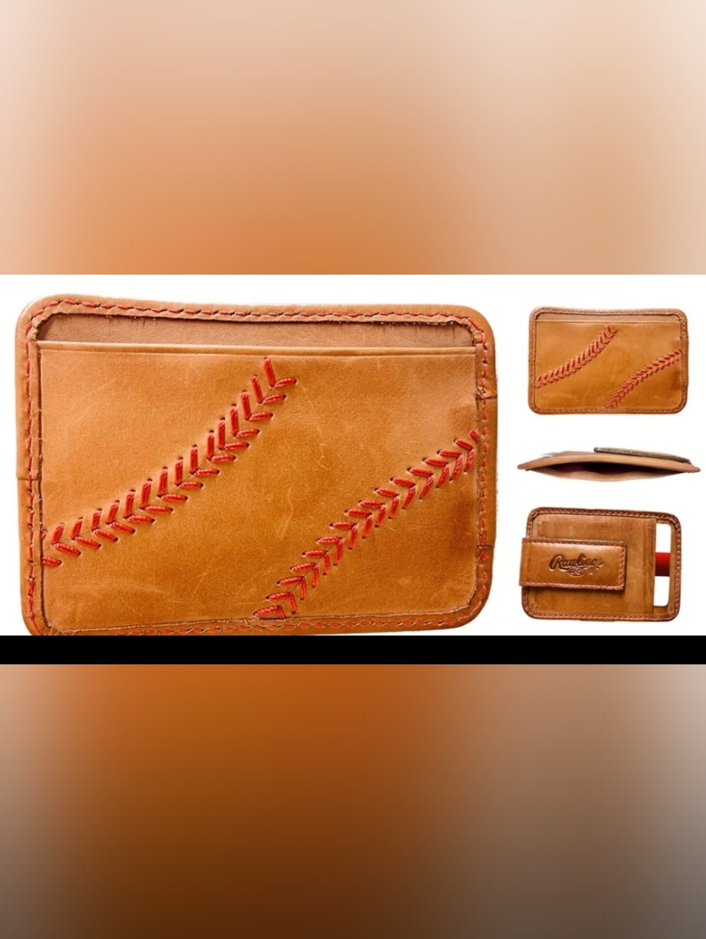 Rawlings Leather Stitch Front Pkt Tan New